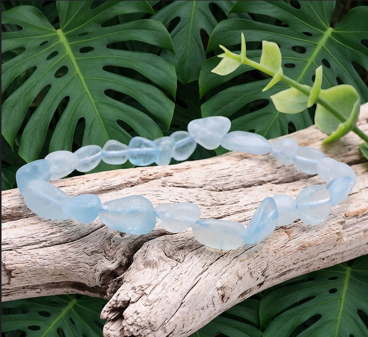 BRACELET PIERRE ROULÉE AIGUE MARINE NATURELLE NAMIBIE